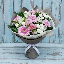 Букет цветов из:  Герберы, Альстромерии и Хризантемы в Южноуральске