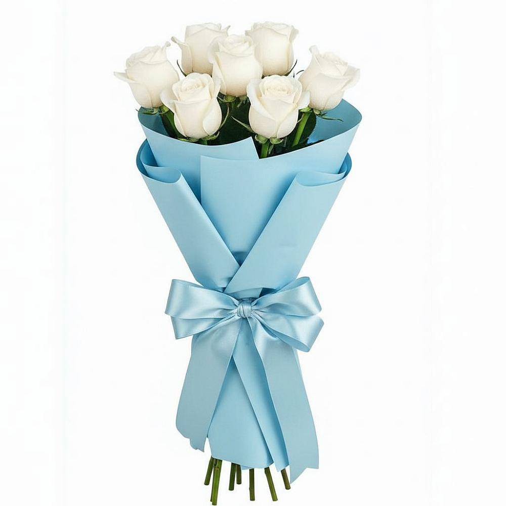 Букет 7 белых роз Проуд в Южноуральске