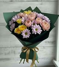 Букет цветов из:  Хризантемы и Розы в Южноуральске