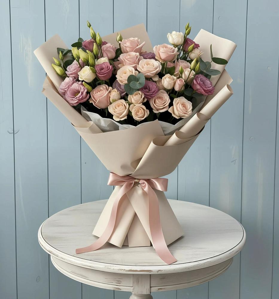 Букет цветов из: Розы и Лизиантусы в Южноуральске