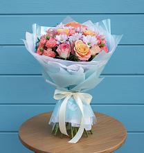 Букет цветов из:  Хризантемы и Розы в Южноуральске